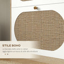 Scarpiera Stile Boho 3 Ante 18 Paia 60x24x115 cm in Ratta Truciolato e MDF Rovere e Bianco