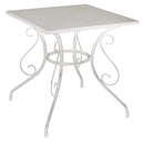 Tavolo da Giardino 70x70x72 cm in Metallo Old Bianco