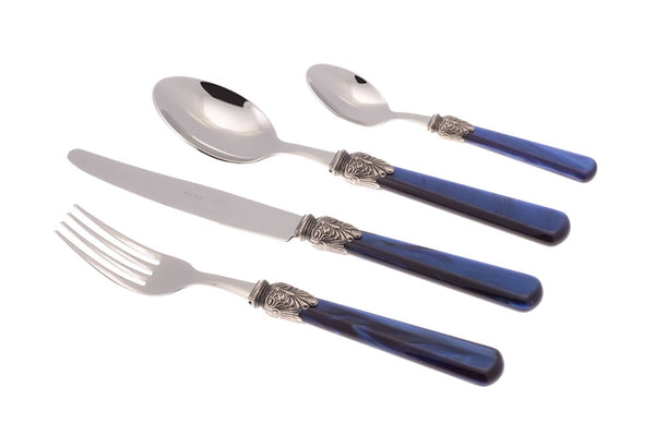 Servizio Set di Posate 24 Pezzi in Acciaio Inox Rivadossi Sandro Elena Blu sconto