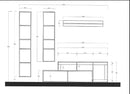 Parete Attrezzata Design Contemporaneo 245x35x195 cm Freedom Modello L 245 Beton e Piombo