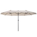 Ombrellone da Giardino 4,6x2,7 m Palo Ø48 mm Doppio Tetto Beige