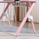 Scrivania da Gaming 110x59x75 cm in MDF e Metallo Rosa