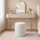 Pouf Contenitore Rotondo 33 L Ø36,5x46,5 cm con Coperchio Capacità 120 kg in Tessuto Sherpa Bianco      