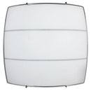 Plafoniera 1xE27 Ganci Cromo Vetro Lastra Serigrafato Bi 2 Righe E-Energy Luce