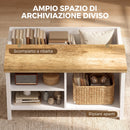 Cassapanca Contenitore 80x60x40 cm con Coperchio Sollevabile in Pannello Truciolare e Metallo Effetto Legno Naturale      