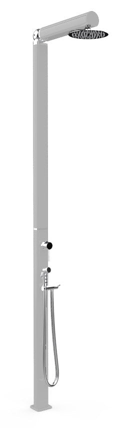 Doccia da Giardino Miscelatore Soffione e Doccetta Mobile Quick Bianco Lucido