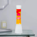 Lampada Lava Lamp 40 cm Base Bianca Magma Verde e Giallo