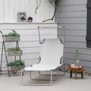 Lettino Prendisole da Giardino Pieghevole 187x58x36 cm in Metallo e Tessuto Oxford Grigio Chiaro