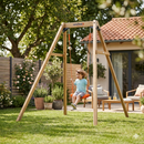 Altalena Singola per Bambini in Legno Massello FSC Arancione