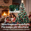 Albero di Natale Artificiale Ø100x180 cm con 700 Rami Ignifughi e Base Pieghevole in Acciaio Verde      
