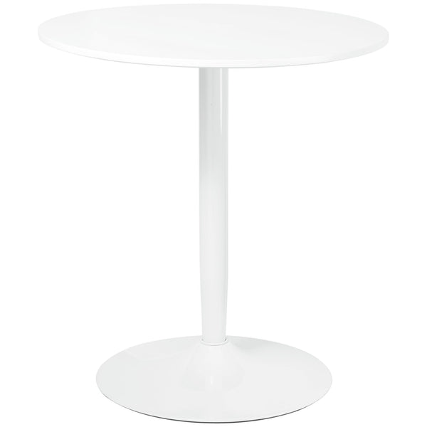 Tavolino Ø70x75 cm in MDF e Acciaio Bianco sconto