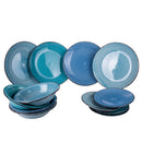 Servizio Piatti 12 Pezzi in Gres VdE Tivoli 1996 Baita Acqua Ocean