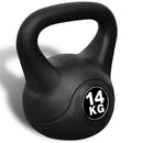 Kettlebell Fitness 14 Kg in PVC con Sabbia e Maniglia Nero