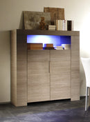 Mobile Alto da Salotto 2 Porte e 1 Nicchia 119x50x140cm TFT  Eos Quercia