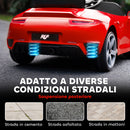 Macchina per Bambini 3-5 Anni con Licenza Ufficiale RUF GT Telecomando Cintura di Sicurezza e Musica Rosso      