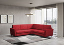 Divano Angolare 5 Posti 228x228x85 cm Yasel in Tessuto Rosso