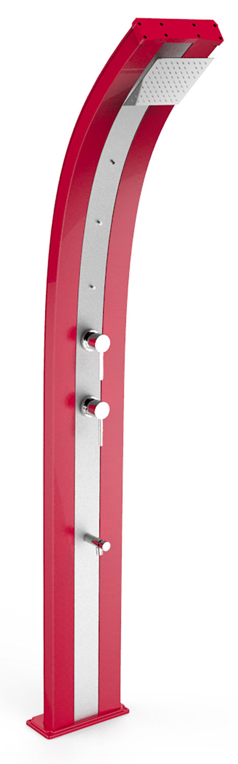 prezzo Doccia Solare da Giardino 40L Miscelatore Nebulizzatore e Lavapiedi Arkema Dada Fascia Inox Cherry