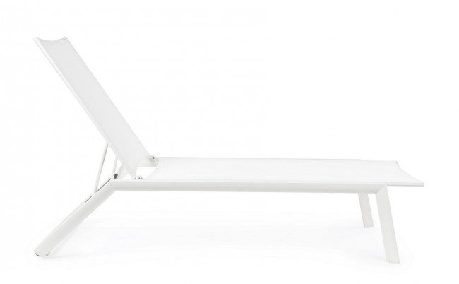 Set 4 Lettini Prendisole da Giardino 67x194x95h cm Cruise con Ruote Bianco 