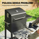 Barbecue a Carbone 75x59x94 cm con Termometro e Griglia di Cottura in Acciaio inox 304 Nero      