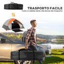 Tenda da Campeggio per 2 Persone Impermeabile 210x150x110 cm Pavimento Esteso Grigio e Arancione   