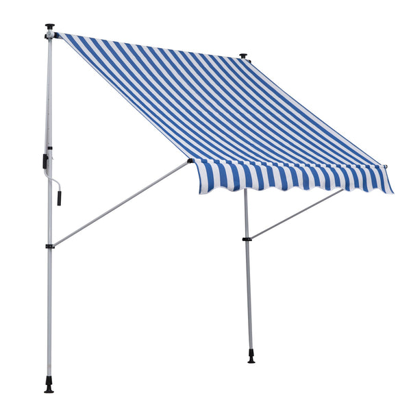 prezzo Tenda da Sole a Muro 200x150 cm con Pali di Supporto Blu