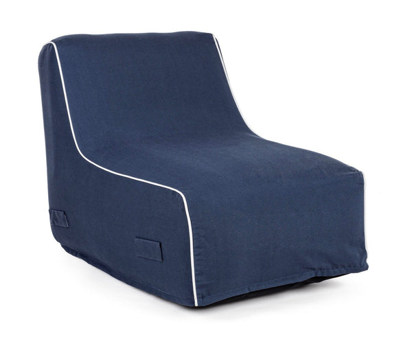 online Poltrona Pouf Chaise Lounge Gonfiabile 90x60x70 cm in Poliestere Rihanna Blu