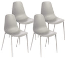 Set 4 Sedie 49x48,5x88 cm in Polipropilene Grigio Chiaro