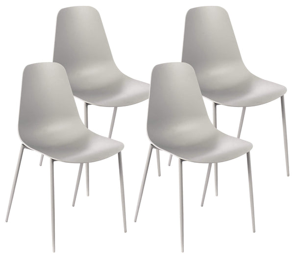 acquista Set 4 Sedie 49x48,5x88 cm in Polipropilene Grigio Chiaro