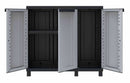 Armadio Modulare da Esterno 102x39x91,5 cm 3 Ante 1 Ripiano in Polipropilene Twist Grigio e Nero