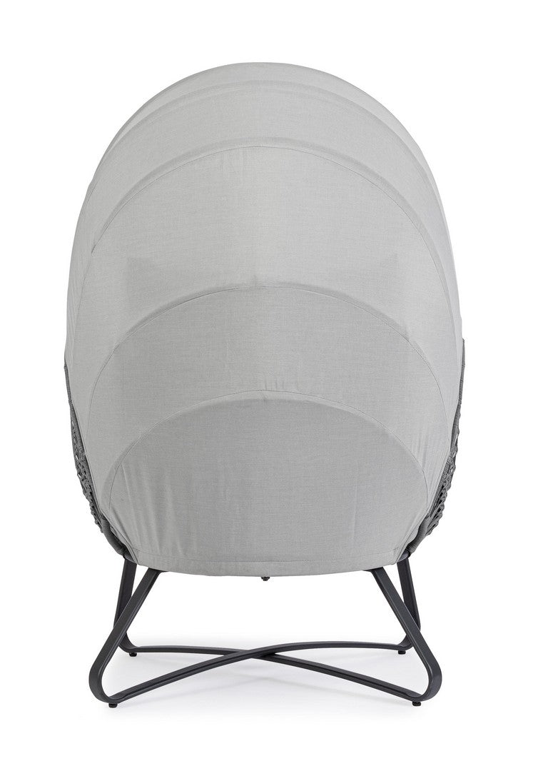 Poltrona con Cuscini da Giardino 100x90x152 cm in Acciaio Eldon Grigio Chiaro