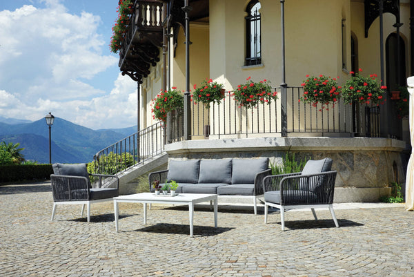 Set Salotto da Giardino in Alluminio Divano 2 Poltrone e Tavolino Vorghini Goteborg prezzo