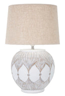 Lampada da Tavolo Rot. Atene 38x59x38 cm in Poliresina Bianco/Marrone