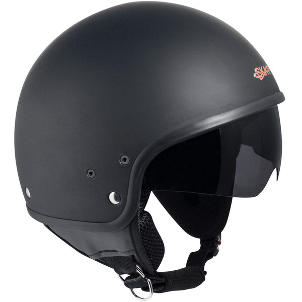 Casco Demi-Jet per Scooter Occhiale a Scomparsa SKA-P 1 NH Slim Nero Gommato online