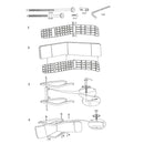 Sedia a Dondolo Imbottita in Legno 67x130x95cm Relax Grigio