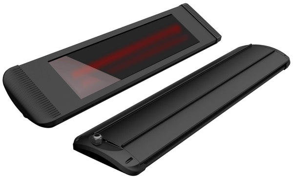 sconto Stufa Elettrica ad Infrarossi 80x25x7,5 cm da Parete 1800W Moel Aaren Nera