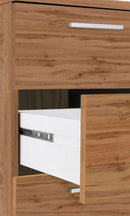 Scrivania Angolare 3 Cassetti e Ripiani a Giorno 180/160x60x90 cm New Selina Rovere Wotan  