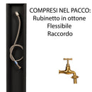 Fontana da Giardino Design a Colonna Ovale Rubinetto in Ottone Senza Base Corten