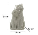 Decorazione Gatti Sparky Coppia 13x10x21 cm in Resina Argento      