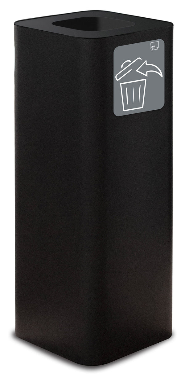 Pattumiera Per Raccolta Rifiuti 30x30xh80 cm In Acciaio Verniciato con Pittogramma Magnetico Nero prezzo