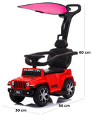 Macchina a Spinta per Bambini con Parasole con Licenza Jeep Rubicon Rossa