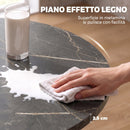 Tavolo Pranzo Allungabile 4-6 Posti 135x100x75 cm con Prolunga a Farfalla e Base a X in MDF e Acciaio Marmo Nero      