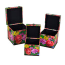 Set 3 Scatole in Similpelle multicolor quadro 