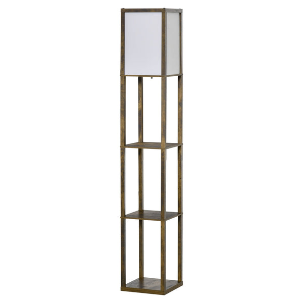 Lampada da Terra Attacco E27 Potenza 40W con Mensole in MDF Colore Legno prezzo