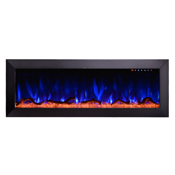 acquista Camino Elettrico da Pavimento 45,5x127x18 cm Effetto Fiamma 1500W Racy 50 Nero