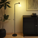 Lampada da Terra LED con Testa Girevole a 350° Regolazione Temperatura del Colore Nero      