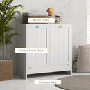 Mobile Portabiancheria con 2 Scomparti a Ribalta 66x33x68 cm in Legno Bianco