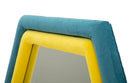 Specchio da Muro Tony Velluto Blu Giallo 75x4x80 cm in MDF e Poliestere e Specchio Multicolor      