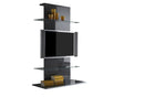 Mobile TV a Torre 2 Mensole in Vetro 104x50x169cm TFT  Primo Grigio Lucido