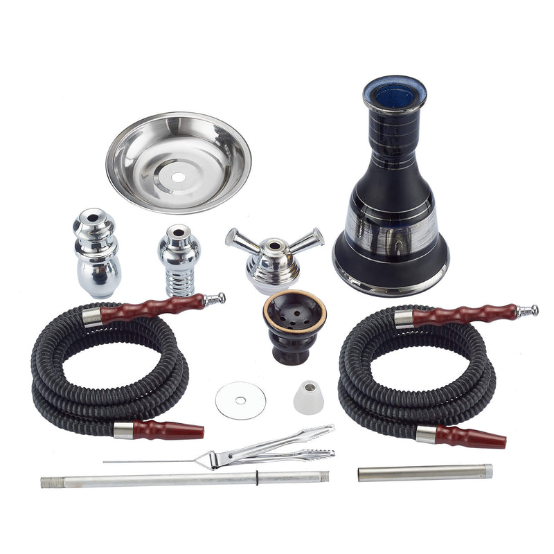 Narghilè 2 Tubi H50 cm con Pinza Carbone