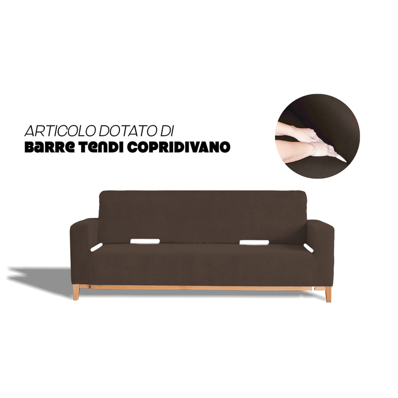 Copridivano Elasticizzato in Poliestere Dahlia Marrone Varie Misure